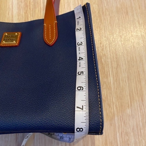 Dooney & Bourke squared blue/brown satchel - Picture 9 of 16